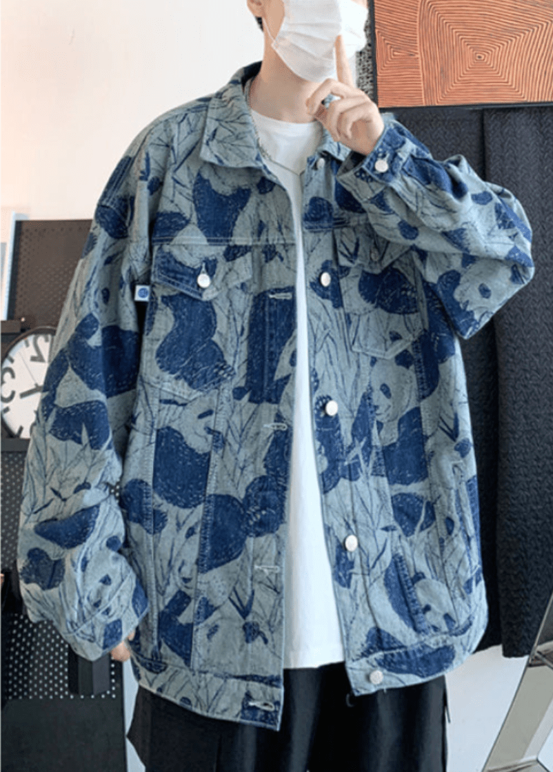 Levoire | Veste homme en denim avec effet tie-dye tendance et unique pour l'automne et le printemps