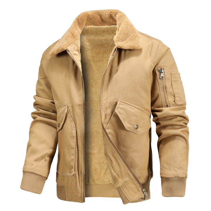 Levoire | Veste avec Doublure en Polaire et Col Sherpa pour l'Hiver Beige