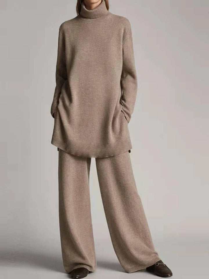 Levoire | Ensemble Élégant Avec Col Roulé Khaki