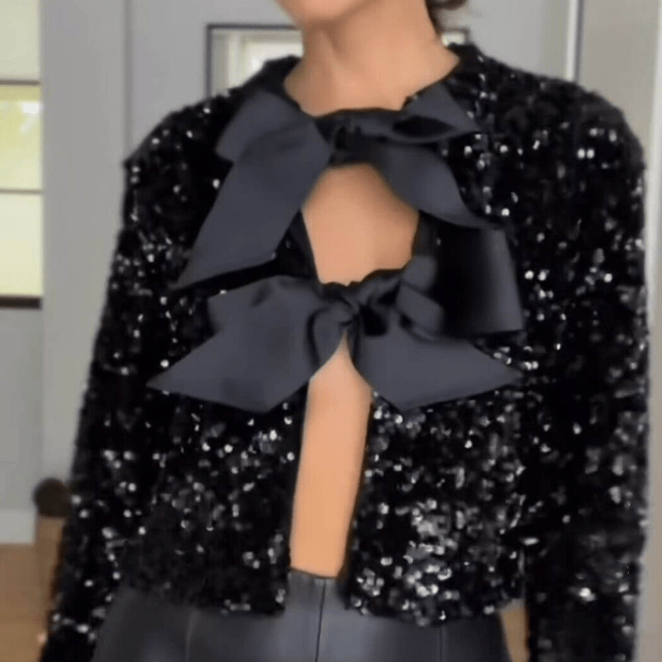 Levoire | Veste élégante nœuds paillettes femme