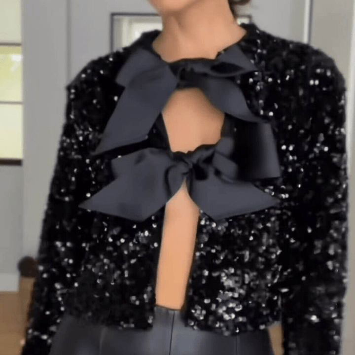 Levoire | Veste élégante nœuds paillettes femme