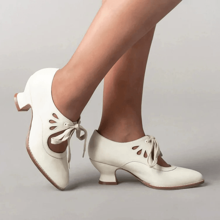 Levoire | Edwardian Cuir Chaussures Élégantes & Durables Chaussures pour Femmes Blanc