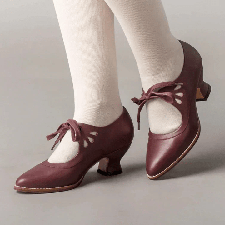 Levoire | Edwardian Cuir Chaussures Élégantes & Durables Chaussures pour Femmes Rot