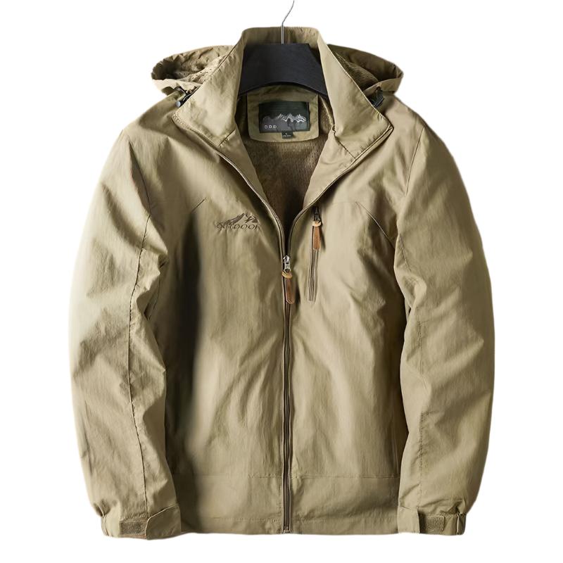 Levoire | Veste capuche imperméable coupe-vent manches longues Kaki