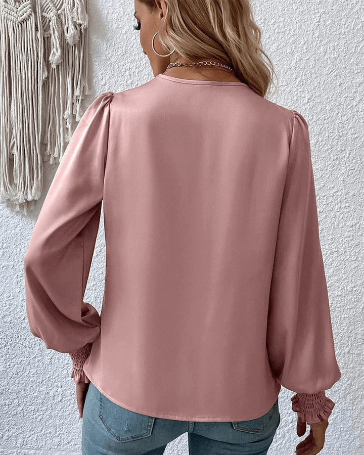 Levoire | Blouse Élégante Avec Décolleté V Drapé Top Femme