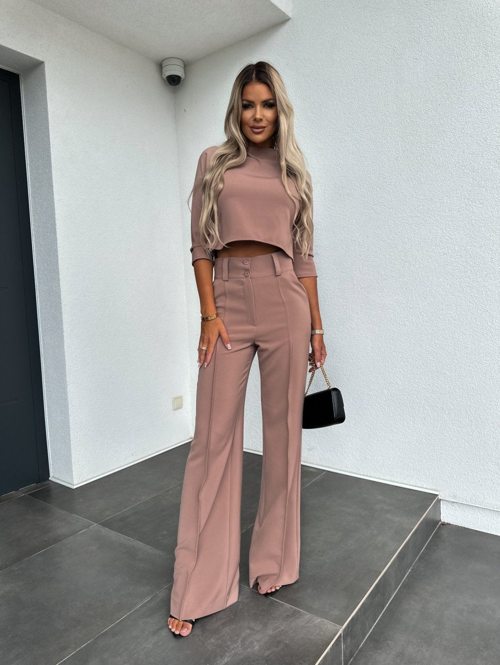 Levoire | Ensemble Élégant En Deux Pièces Taupe