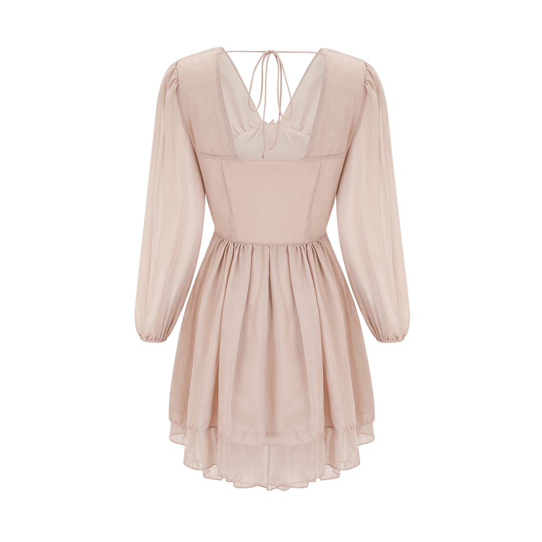 Levoire | Robe Mini À Volants À Manches Longues Rose