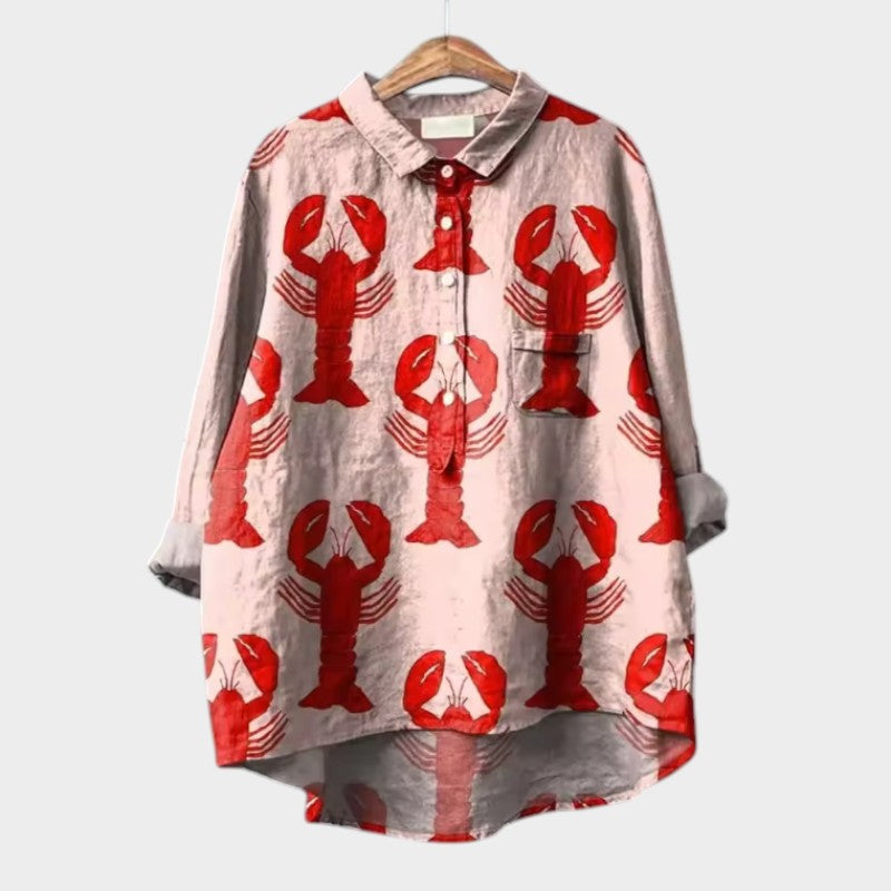 Levoire | Blouse Chic Avec Patte De Boutonnage Devant Homard