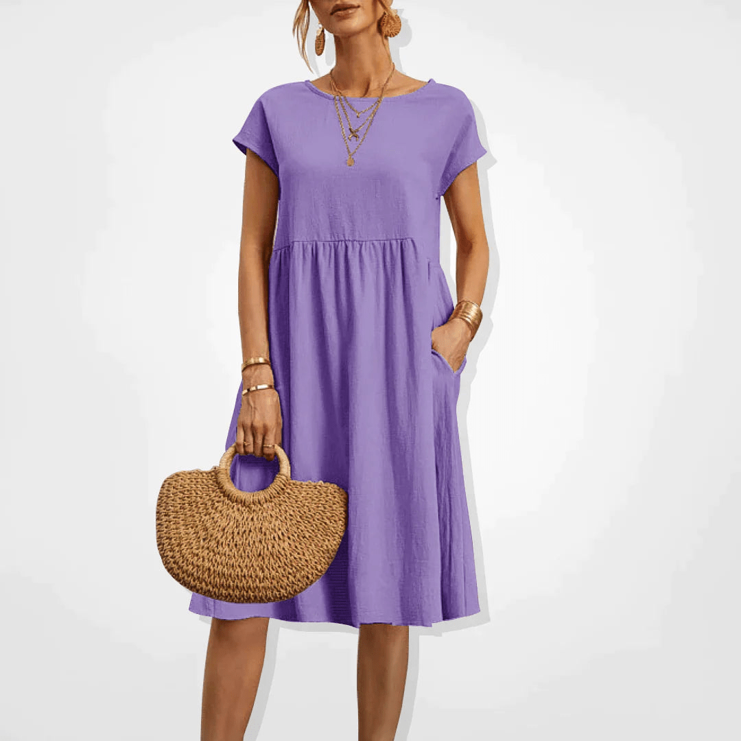 Levoire | Robe Midi Élégante Été Femme Lilas