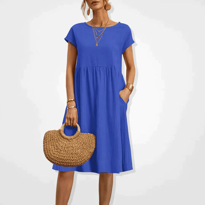 Levoire | Robe Midi Élégante Été Femme Bleu