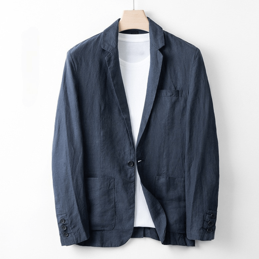 Levoire | Coupe Cintrée Blazer En Lin bleu marine