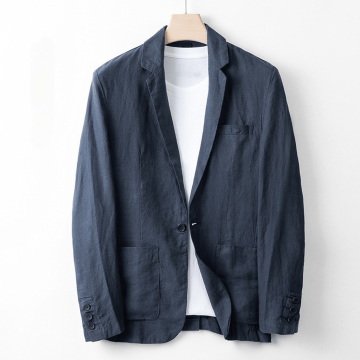 Levoire | Coupe Cintrée Blazer En Lin bleu marine