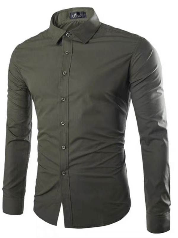 Levoire | Chemise Slim Sans Repassage Homme Vert Olive