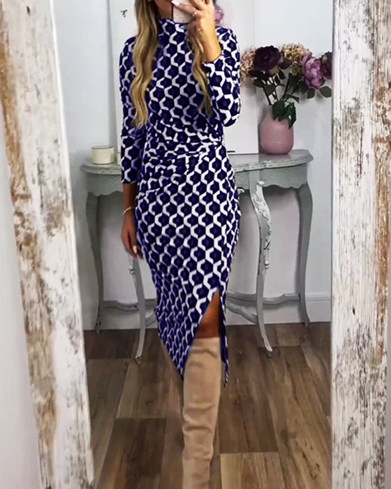 Levoire | robe imprimée avec fente Bleu