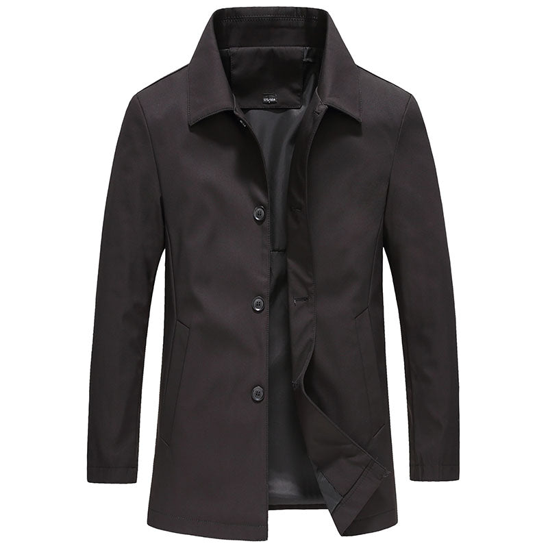 Levoire | Manteau Trench Élégant Pour Hommes Avec Des Boutons Noir
