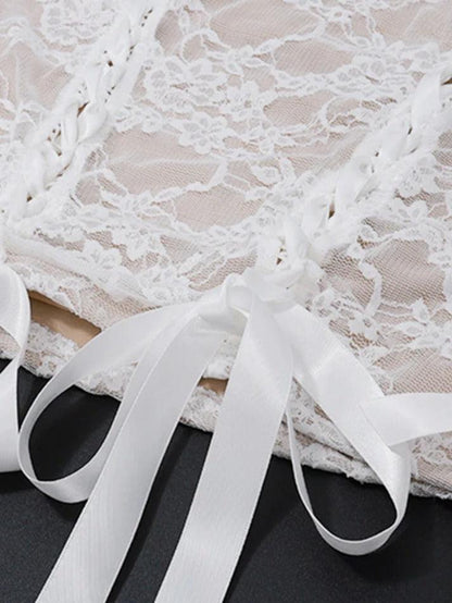 Levoire | Haut À Manches Longues Décolleté Épaules Nues Avec Volants Et Jupe À Niveaux