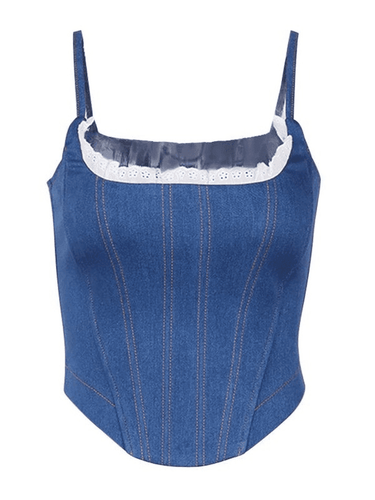 Levoire | Panneau En Dentelle Top En Denim