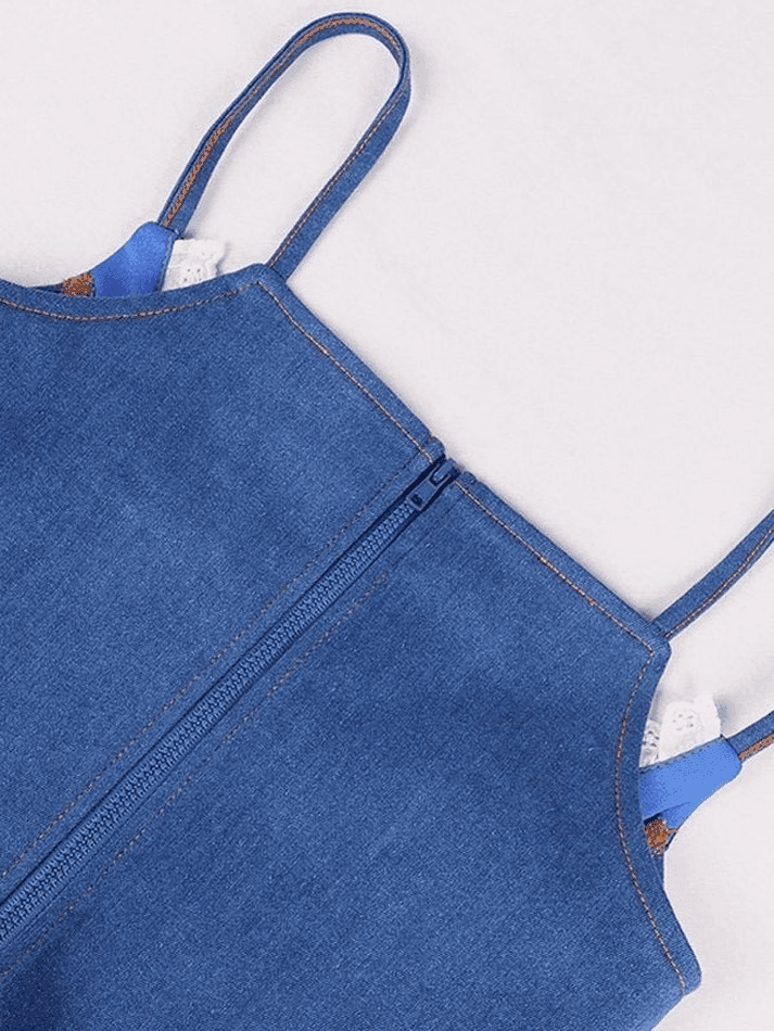 Levoire | Panneau En Dentelle Top En Denim