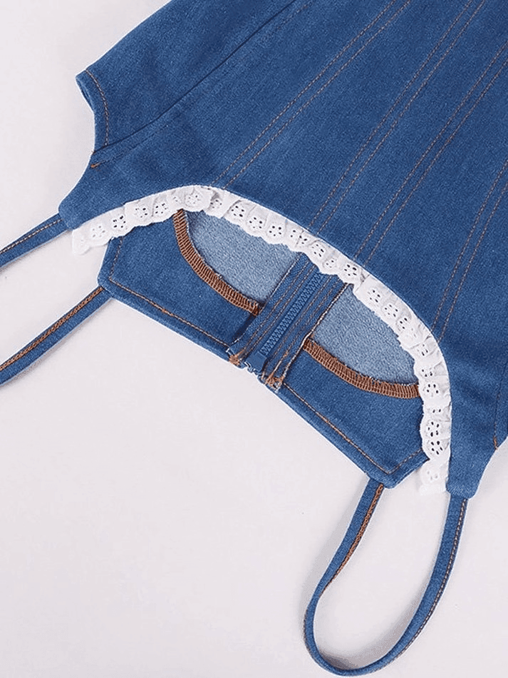 Levoire | Panneau En Dentelle Top En Denim