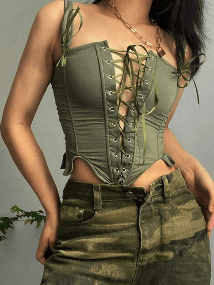 Levoire | Haut De Corset À Lacets Asymétriques