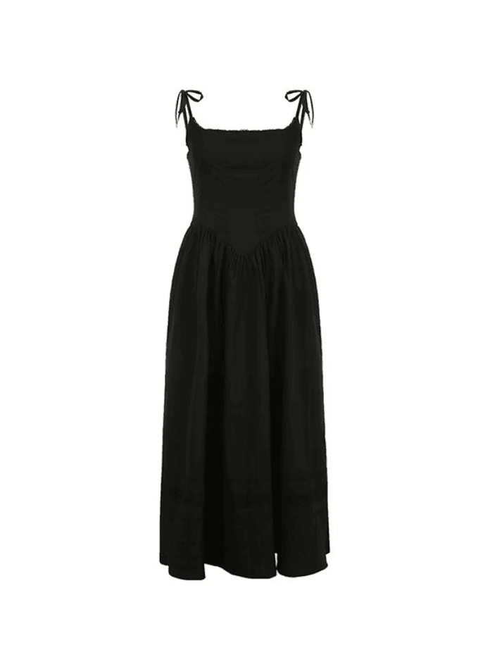 Levoire | Corset À Lacets Robe Maxi Noire