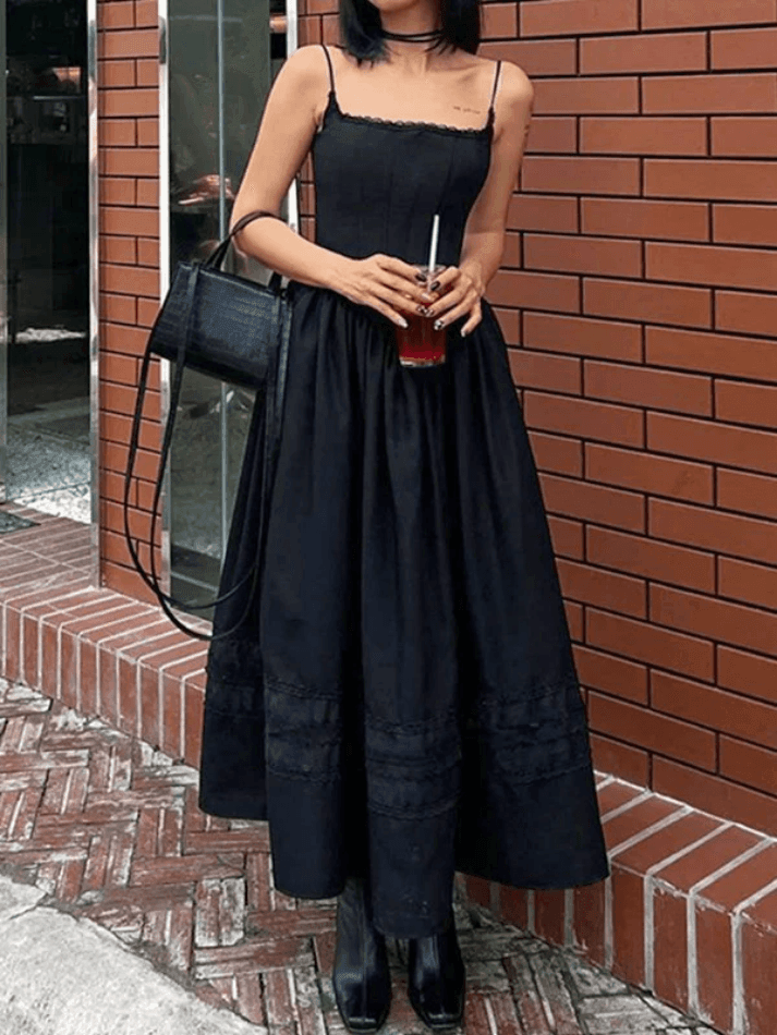Levoire | Corset À Lacets Robe Maxi Noire