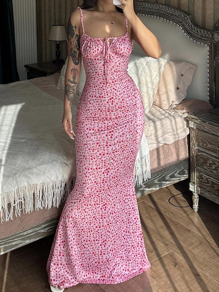 Levoire | Robe Maxi Avec Laçage Et Motif Floral Pour Un Look Romantique