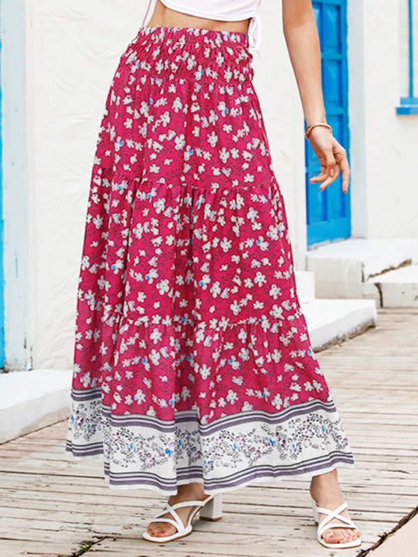 Levoire | Femme Vêtements de loisirs Boho Imprimé Jupe Rot