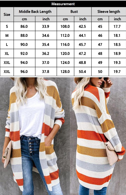 Levoire | Dame Mode de loisirs Rayé Contraste Gilet tricoté