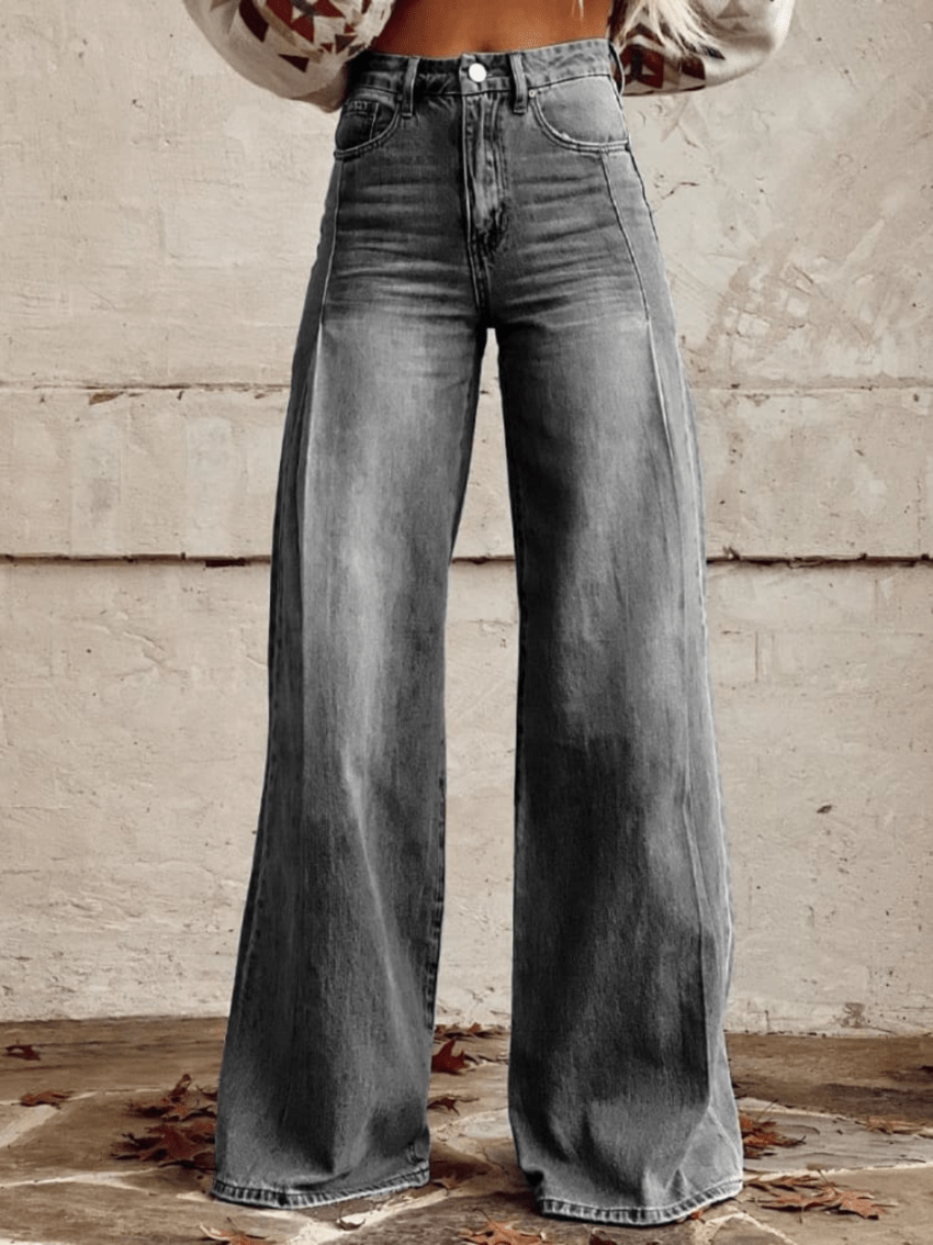 Levoire | Jean Rétro Évasé Femme Gris