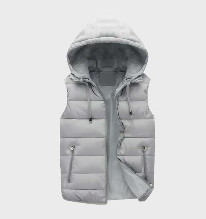 Levoire | Manteau Avec Capuche Et Fermeture Éclair Pour Hommes Gris