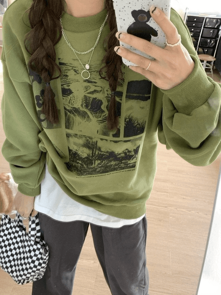 Levoire | Impression De Paysage Sweatshirt Crew