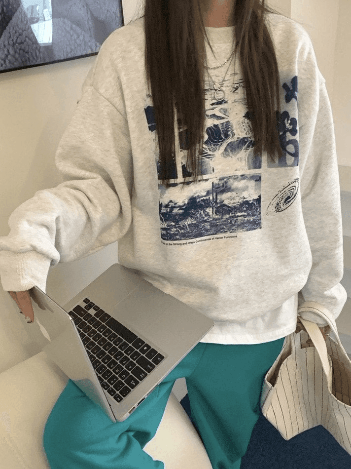 Levoire | Impression De Paysage Sweatshirt Crew