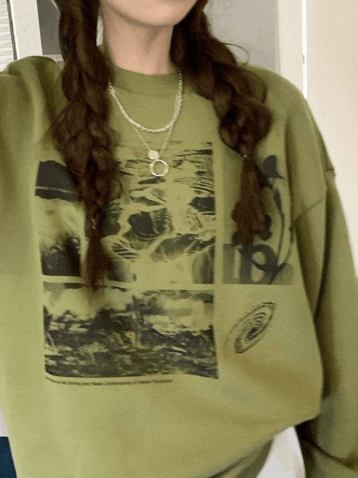 Levoire | Impression De Paysage Sweatshirt Crew