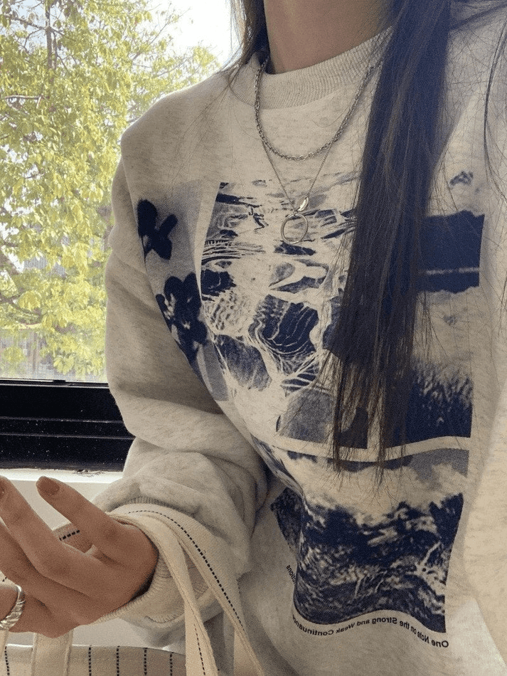 Levoire | Impression De Paysage Sweatshirt Crew