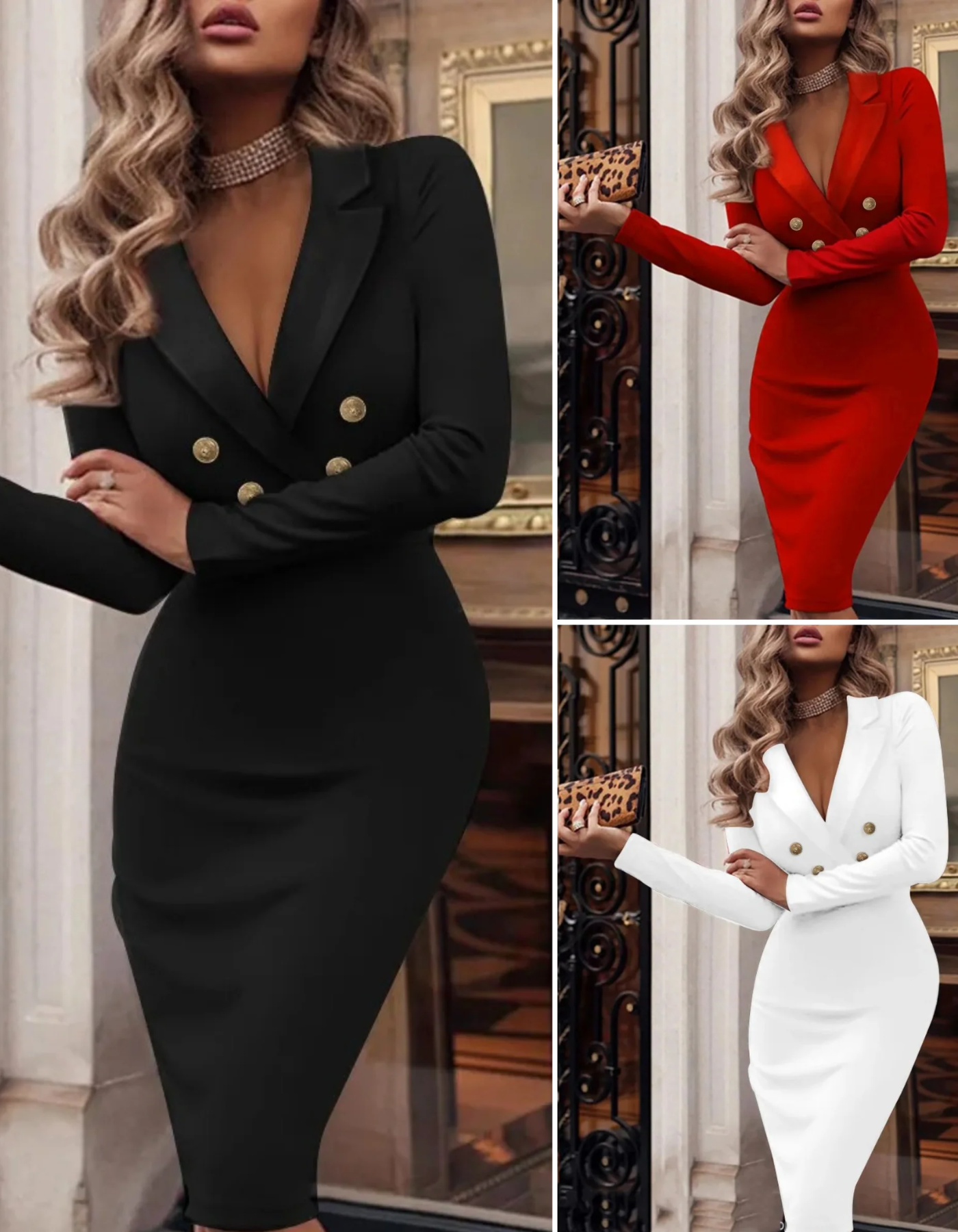 Levoire | Kappe Klippemidirobe Avec Col En V Et Manches Longues