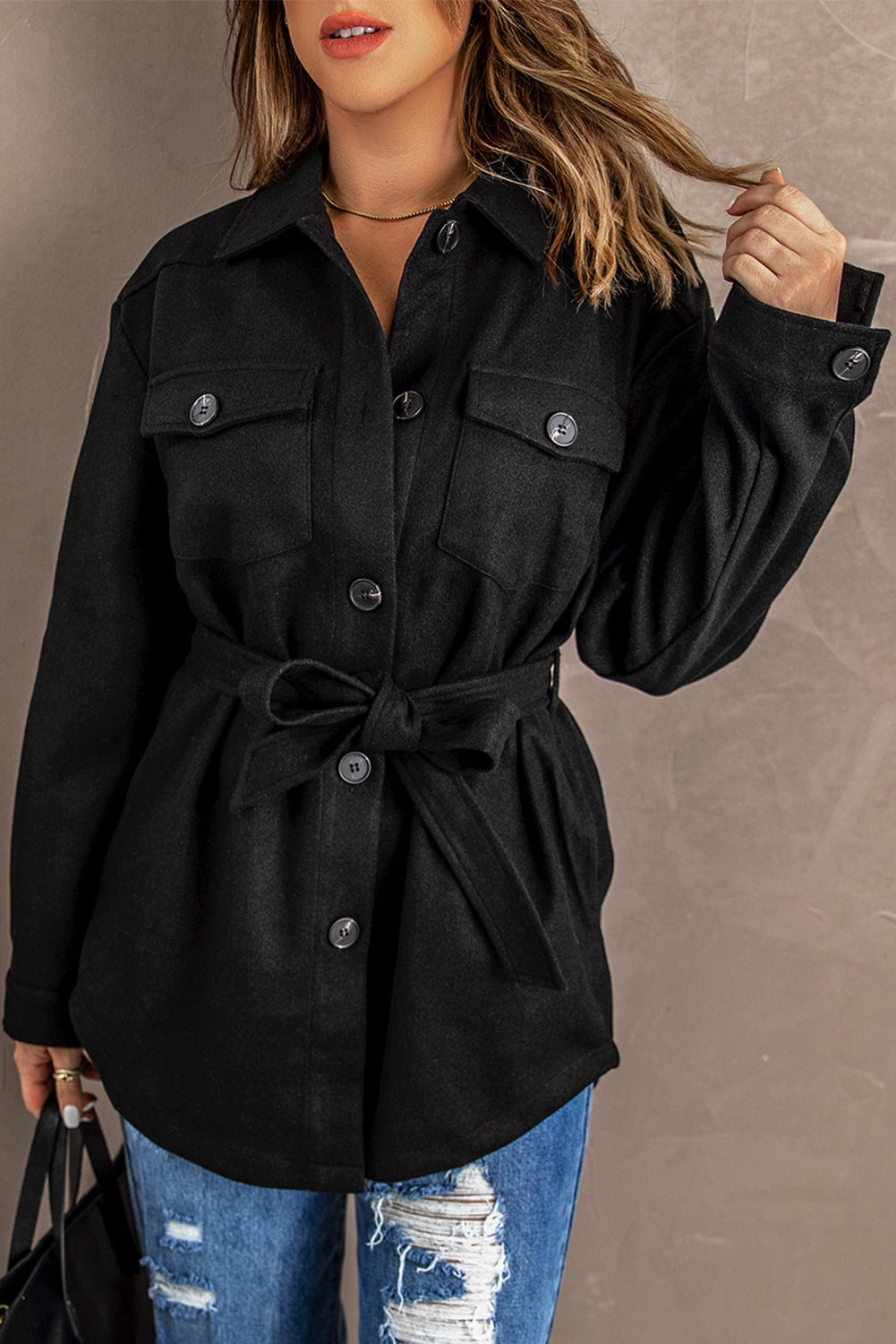 Levoire | Manteau décontracté et à la mode Noir 2XL