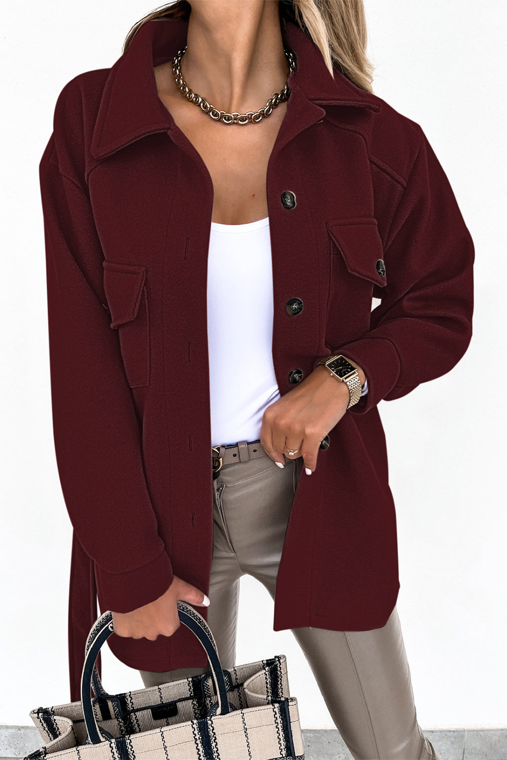 Levoire | Manteau décontracté et à la mode Rouge S