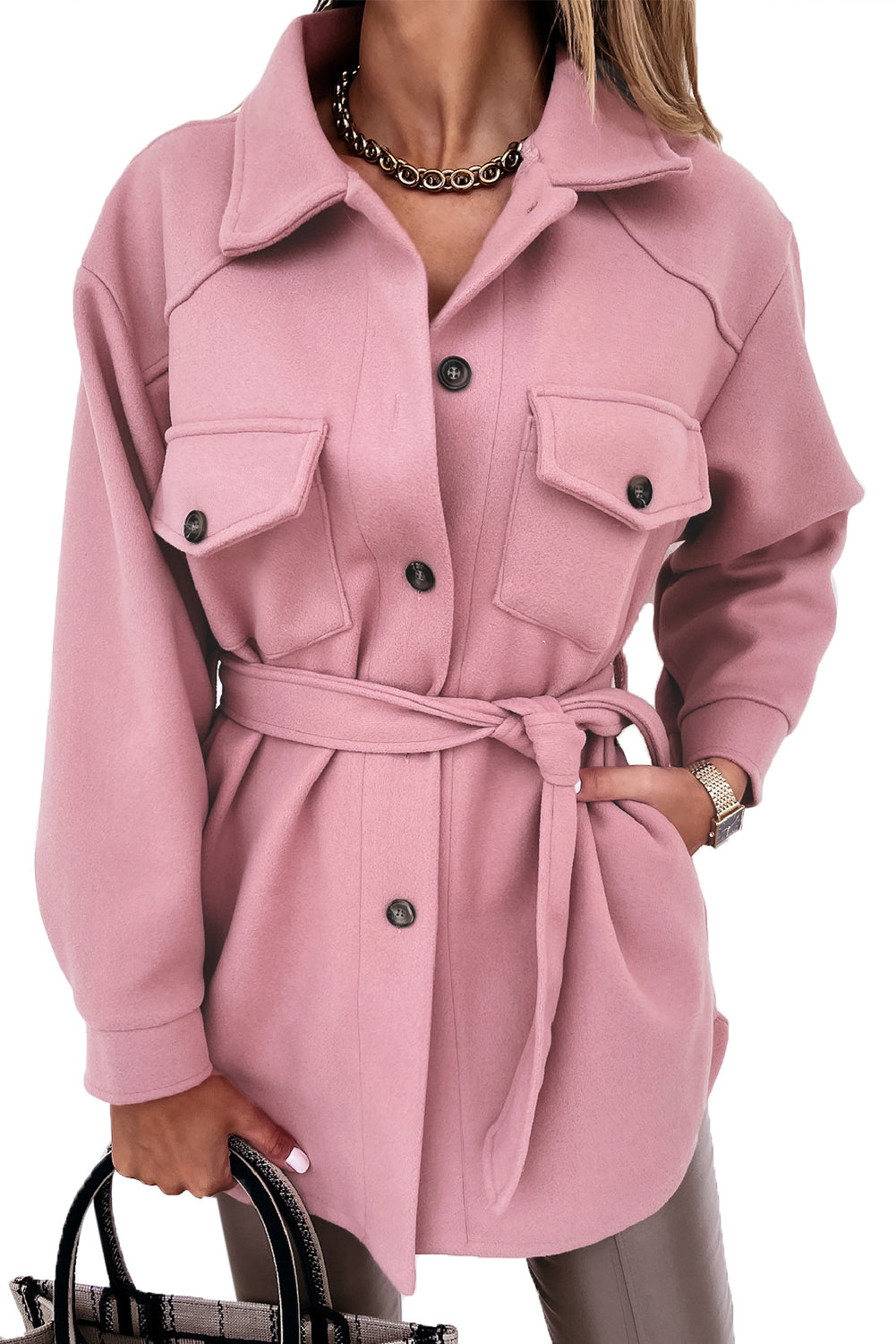 Levoire | Manteau décontracté et à la mode Rose 2XL