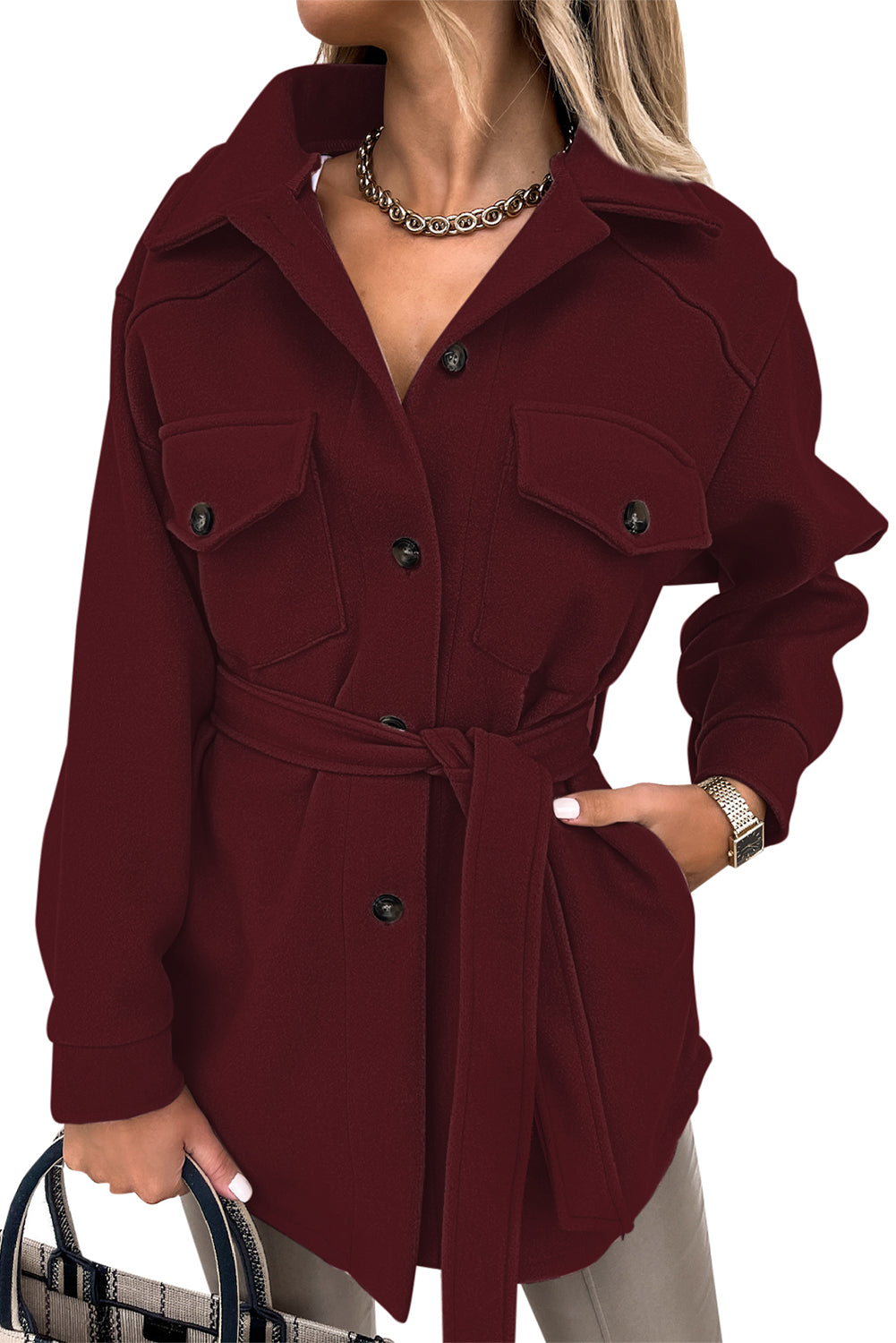 Levoire | Manteau décontracté et à la mode Rouge 2XL
