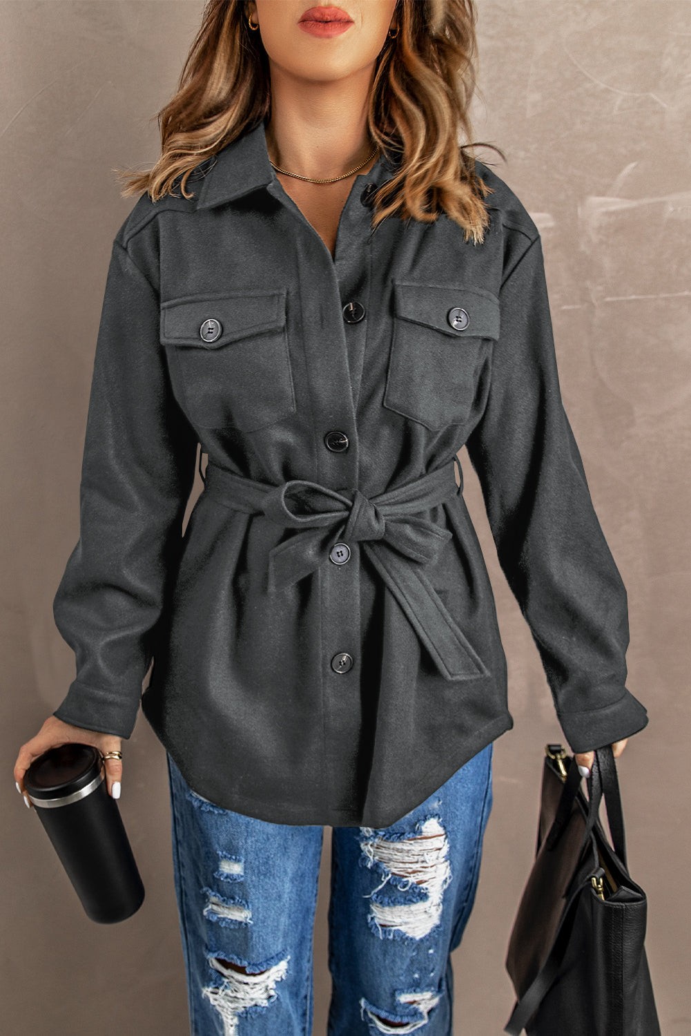 Levoire | Manteau décontracté et à la mode Gris 2XL