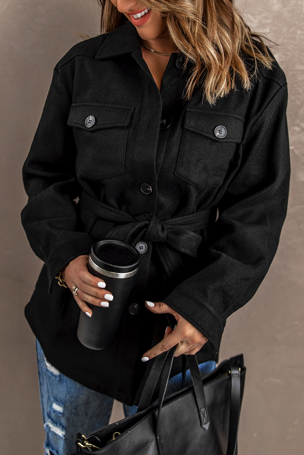Levoire | Manteau décontracté et à la mode Noir S