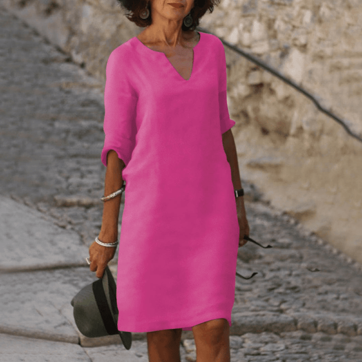 Levoire | Robe Été Décolleté Élégant Femme Lilas