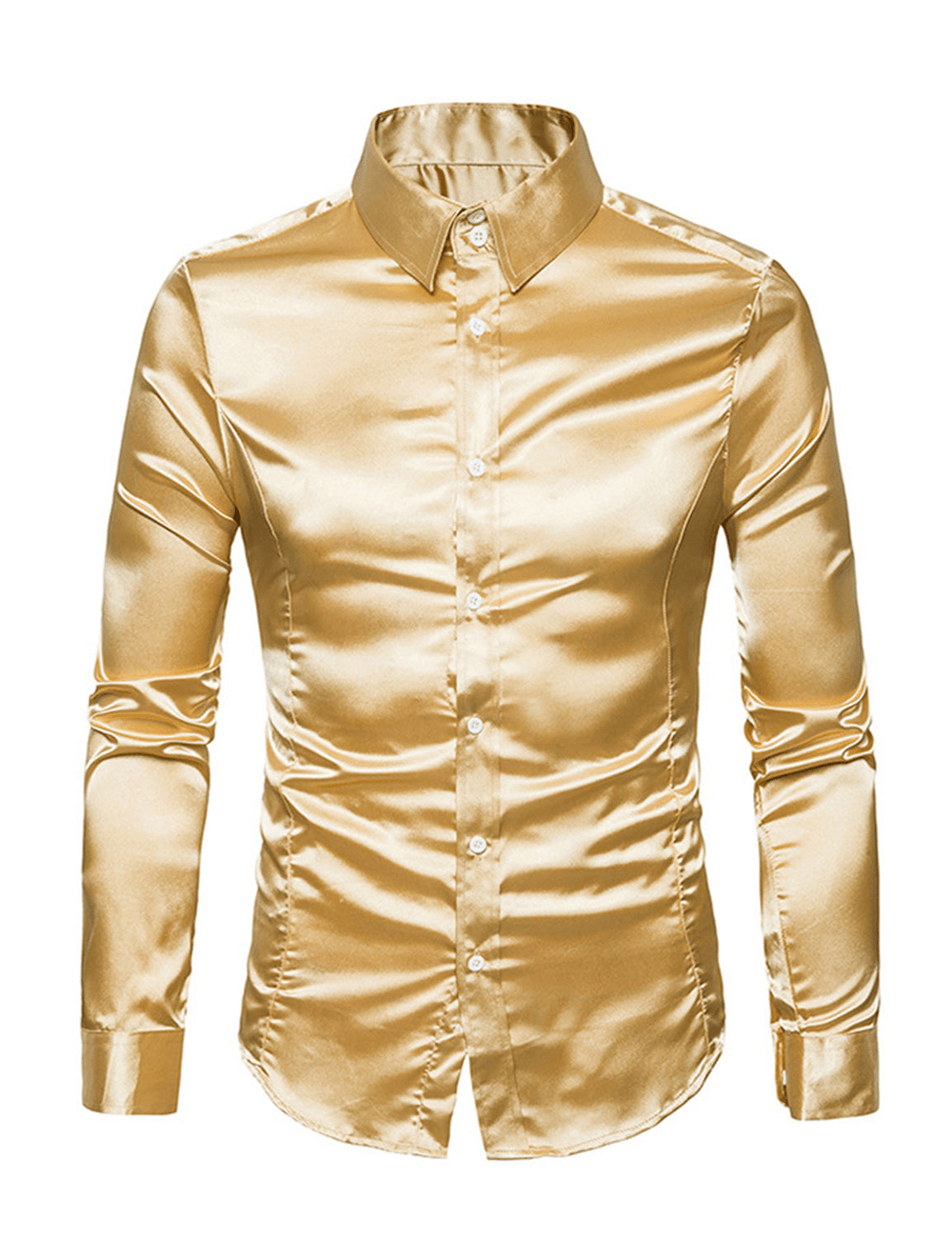 Levoire | Chemise Satinée Boutons Homme Jaune