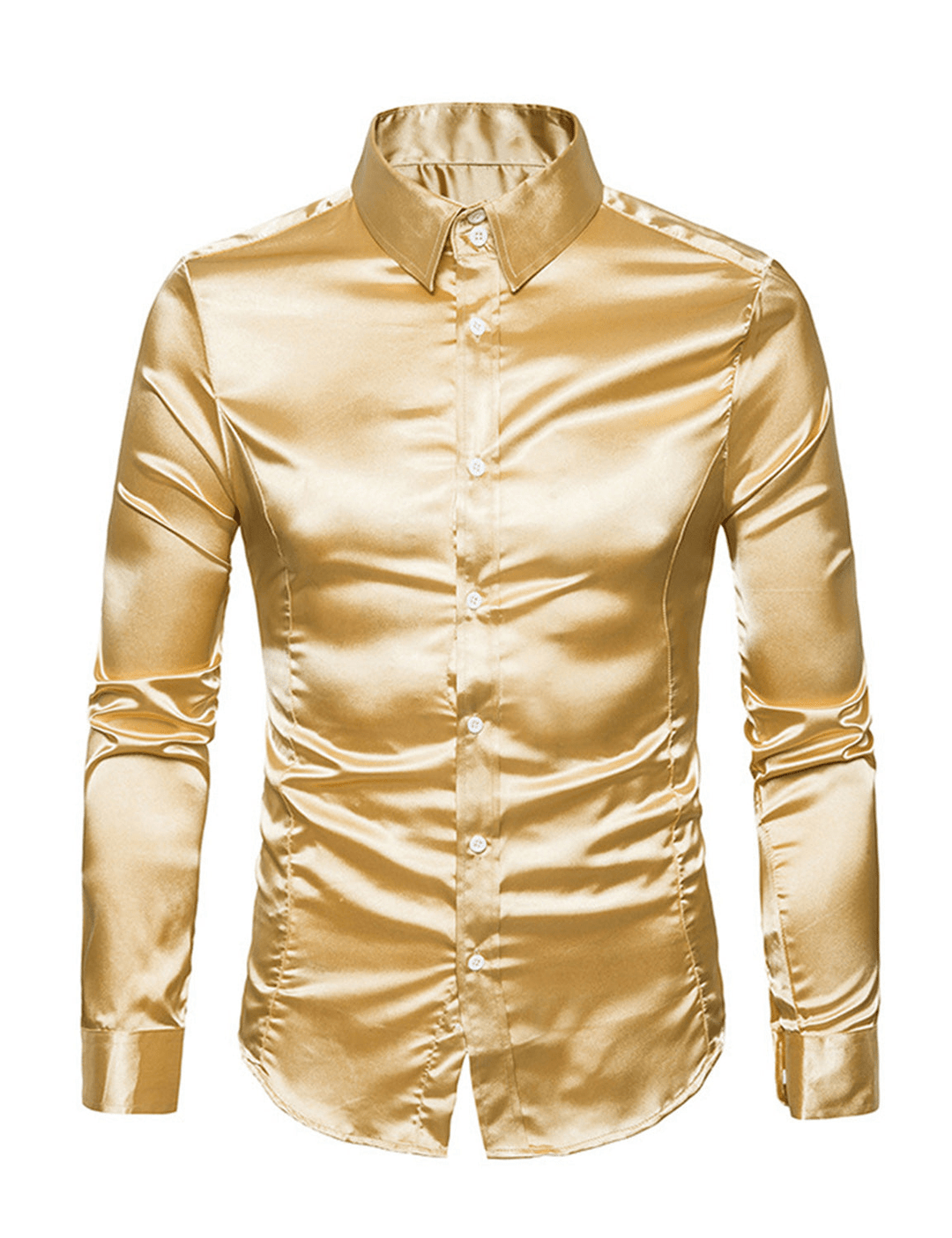 Levoire | Chemise Satinée Boutons Homme Jaune