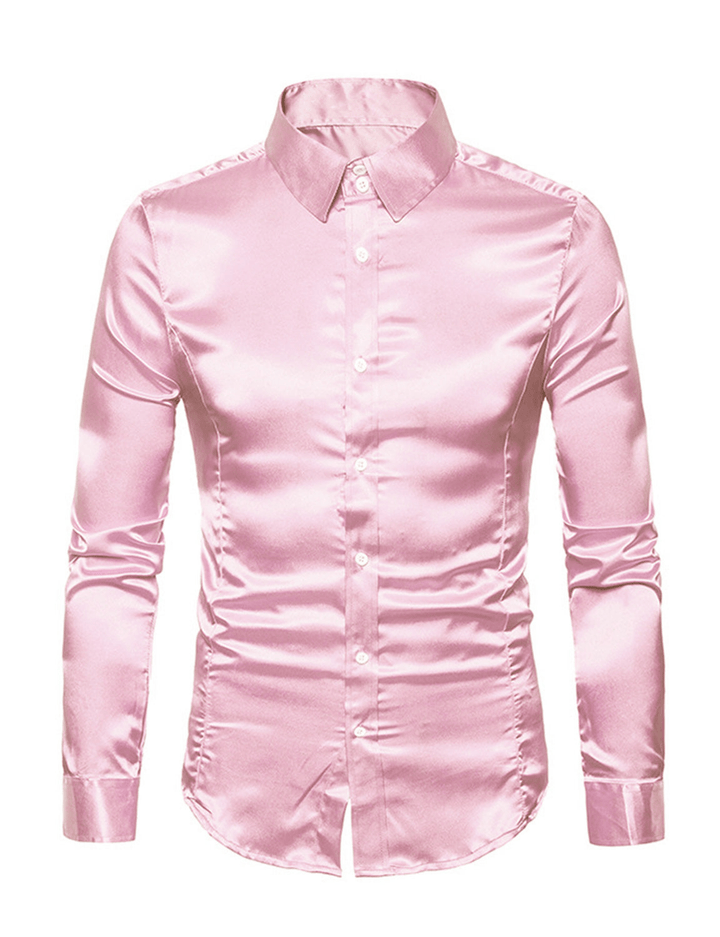 Levoire | Chemise Satinée Boutons Homme Rosa