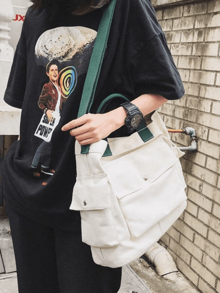 Levoire | Grand Sac En Toile Bandoulière Blanc Taille unique