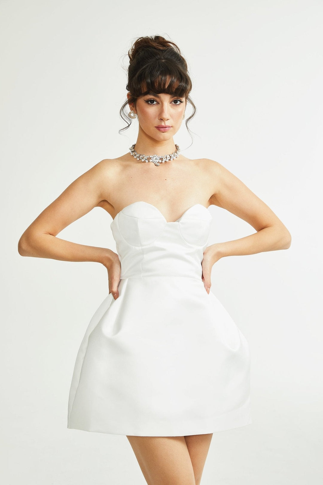 Levoire | Robe Mini Bustier Off-Shoulder Blanche