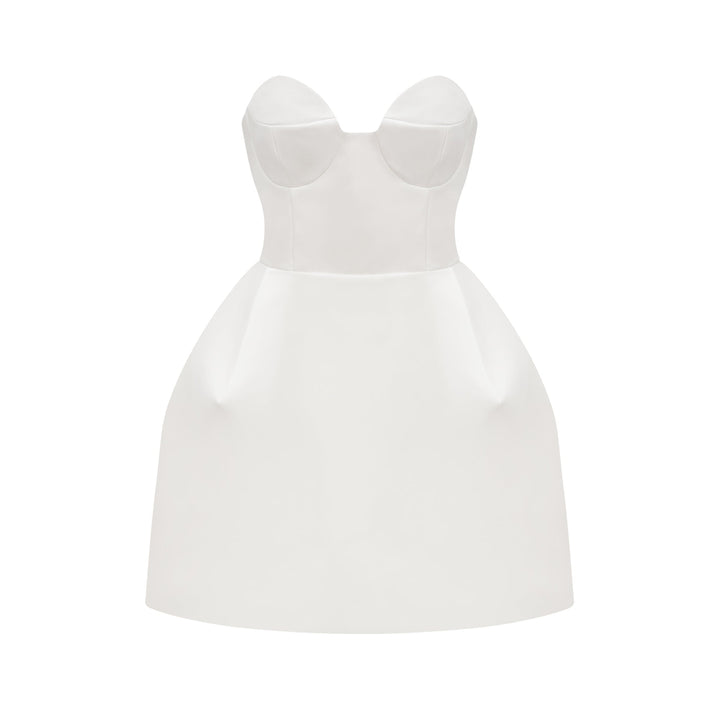 Levoire | Robe Mini Bustier Off-Shoulder Blanche Blanc