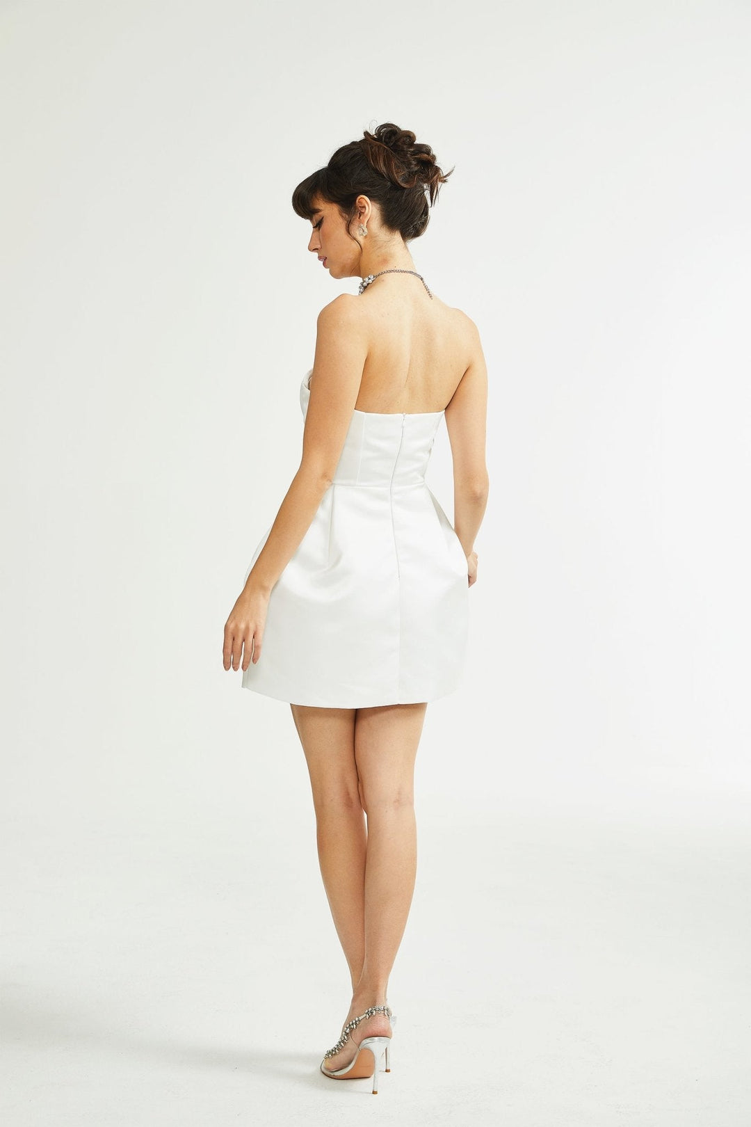 Levoire | Robe Mini Bustier Off-Shoulder Blanche